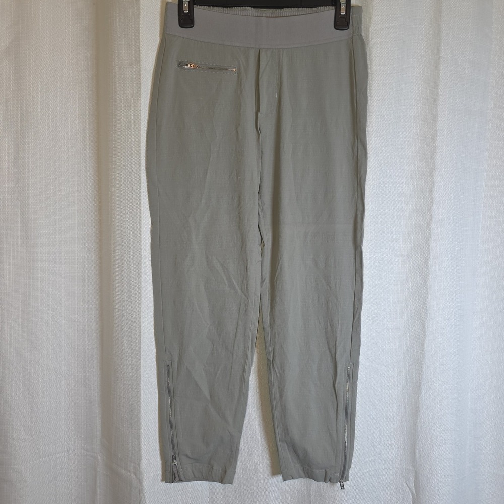 Athleta Slim Pants Women's Sz‎ 0 Gray Zip Pocket Nylon Stretch Utility
